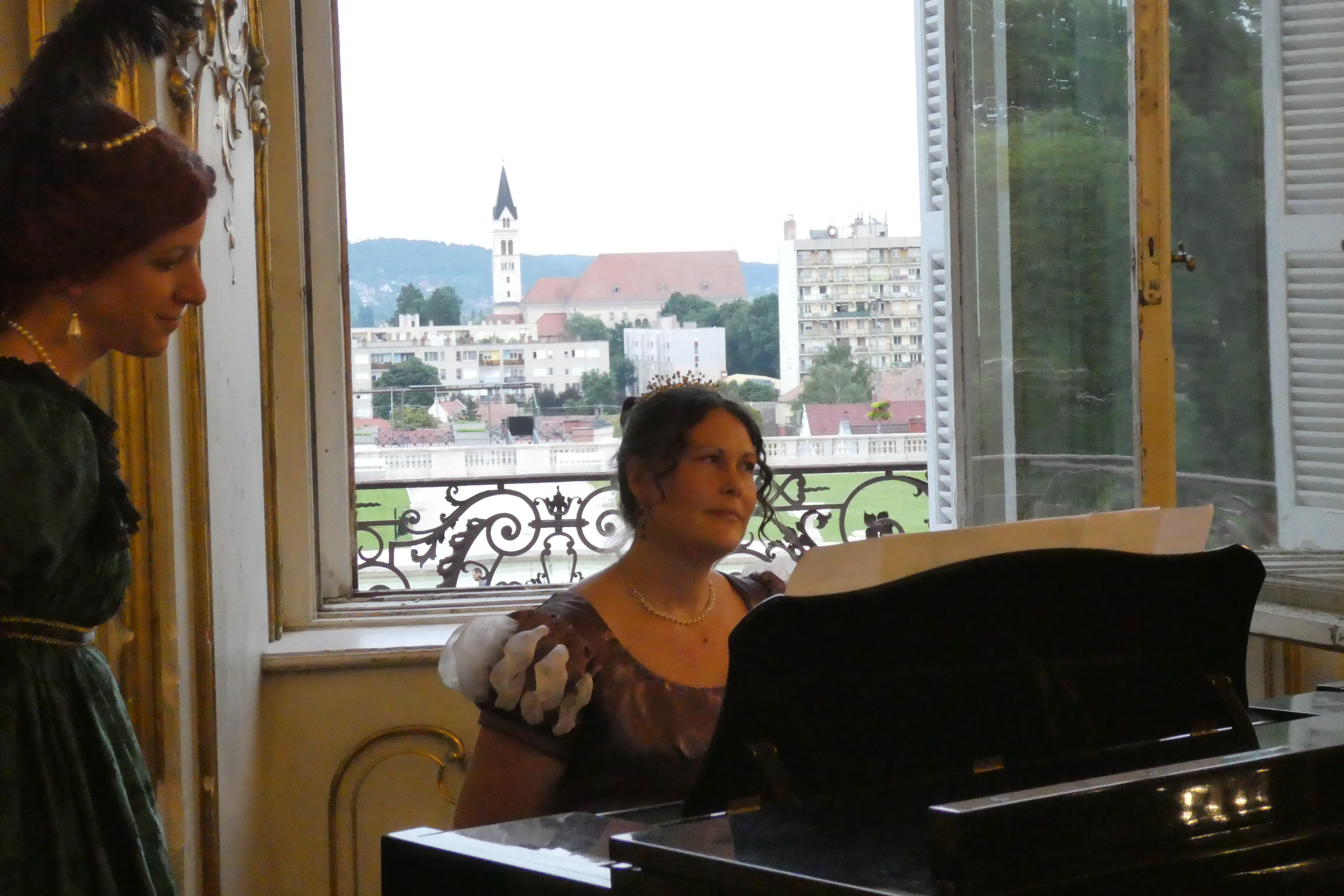 Annemarie performing in hall