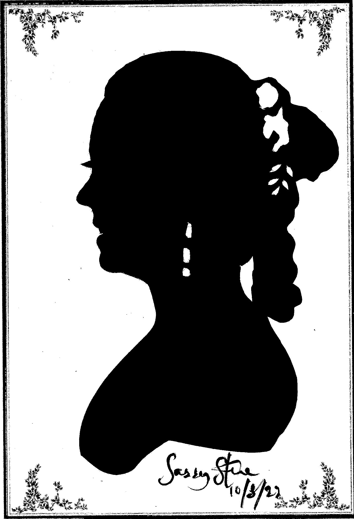 Annemarie silhouette with harp